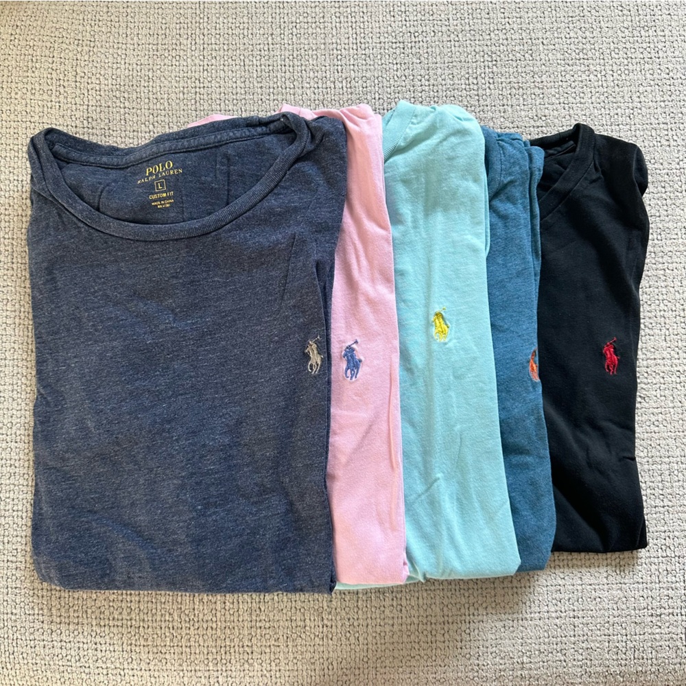 Polo by Ralph Lauren mens T-Shirt Set - Black, Blue, Pink, Teal